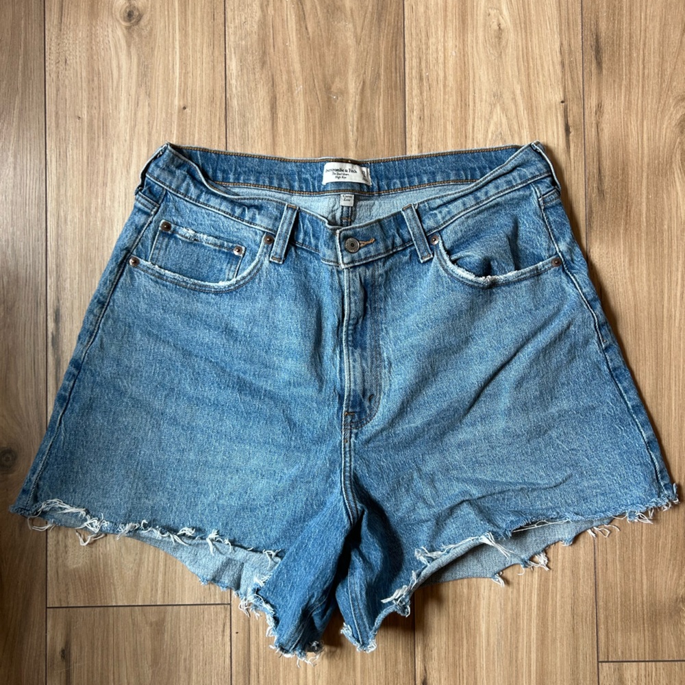 Blue Distressed Denim Shorts Curve Love